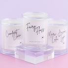 Soy candles on tiered stands